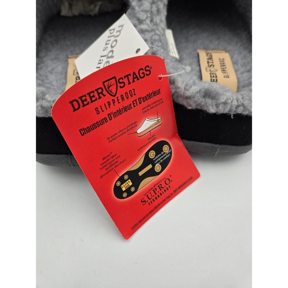 Deer Stags Nordic Slipperooz Men's Wide Width‎ Indoor Outdoor Black Slippers 9W - Picture 6 of 16